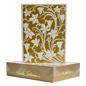 Fancy Grapes on Silver Satin Blank Card