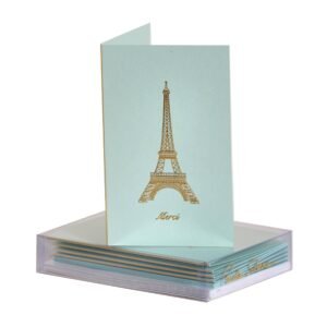 Eiffel Tower on Light Blue Mini Note Card