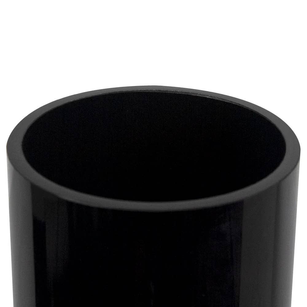 5" Top | Multi-Layered Black Glass Cylinder Vase, 5" Tall